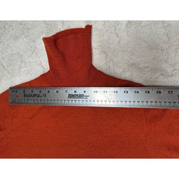 Pursuits. ltd Fine Italian Merino Wool Turtleneck Sweater Womens Small Orange - Picture 5 of 10